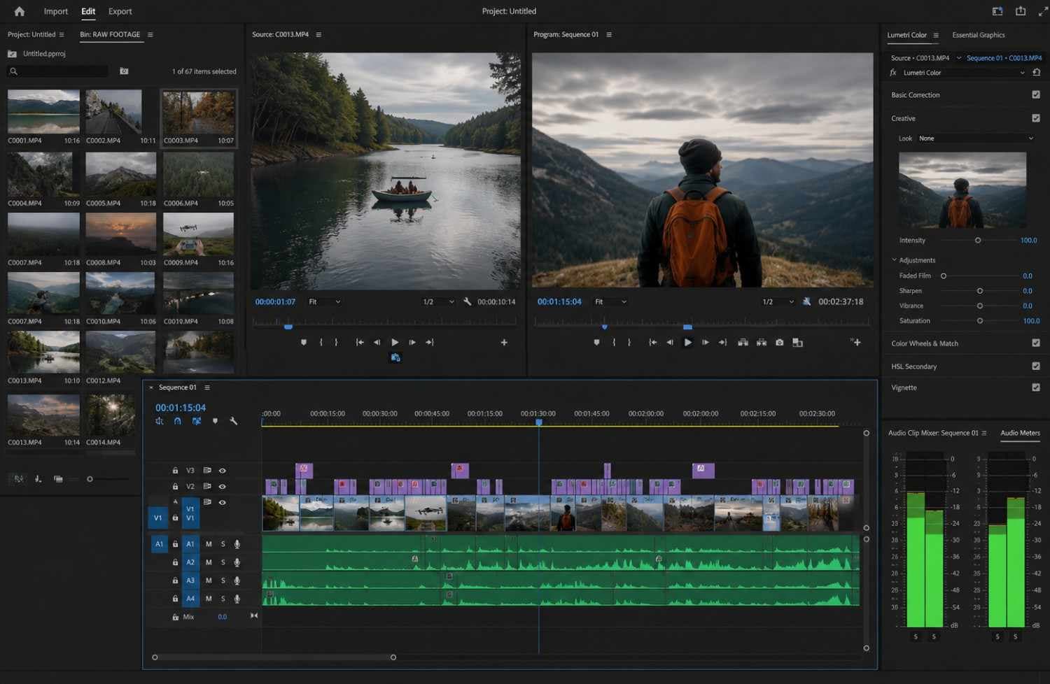 AI-assisted video editing in progress