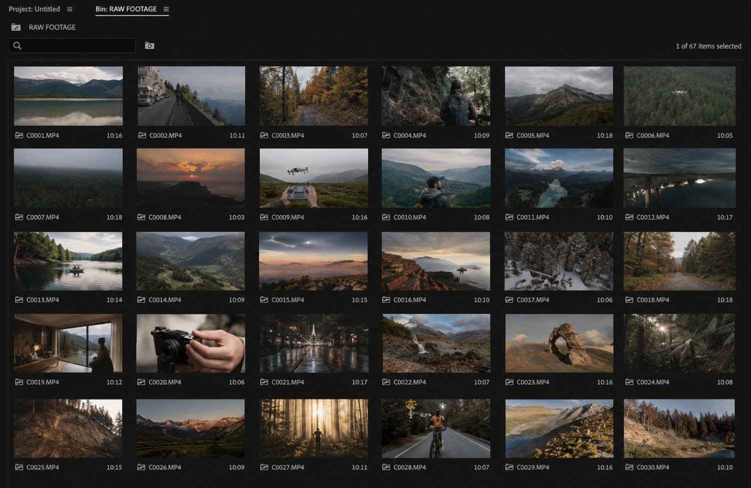 Raw footage input ready for editing